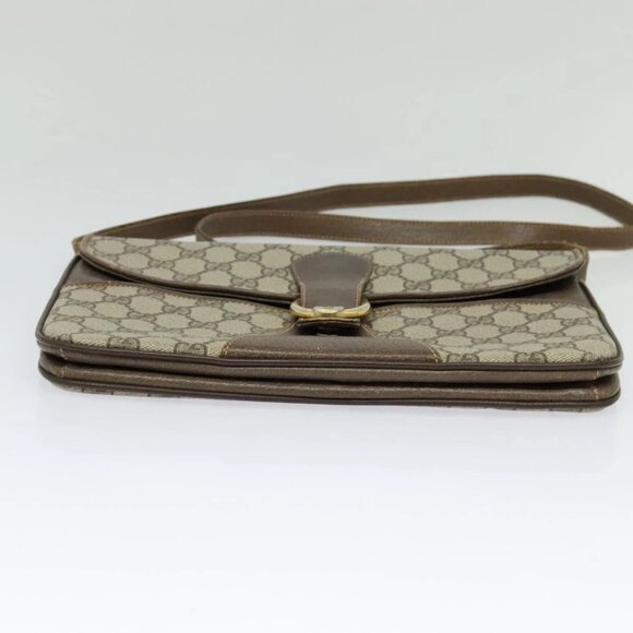 GUCCI GG Supreme Shoulder Bag PVC Beige Gold Auth th6212 - Picture 7 of 16